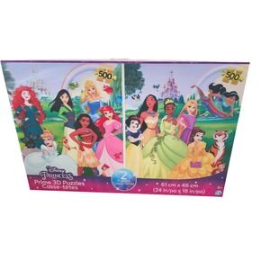 Disney Princess Prime 3D Puzzles‎ 2 Pack 500 Piece Each Castle Princesses